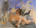 Minotaure mourant Composition 1936 cubistes